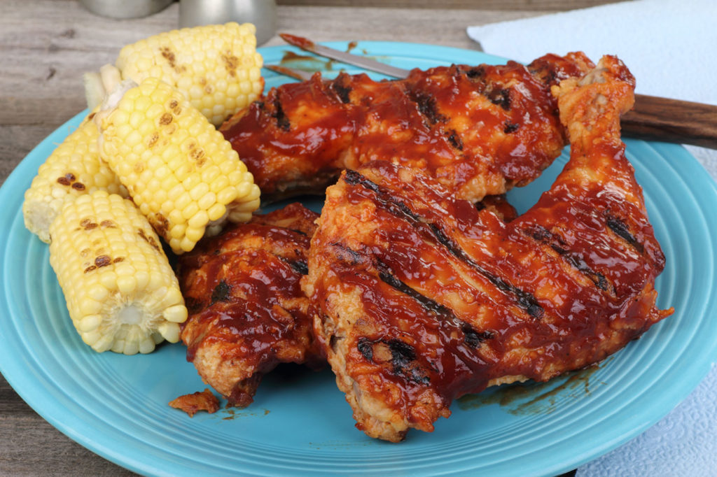 Chicken with Balsamic-Cherry BBQ Sauce