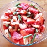 Shrimp Salad Recipe with tomatoes green beans and onion