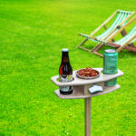 drinks table on the lawn