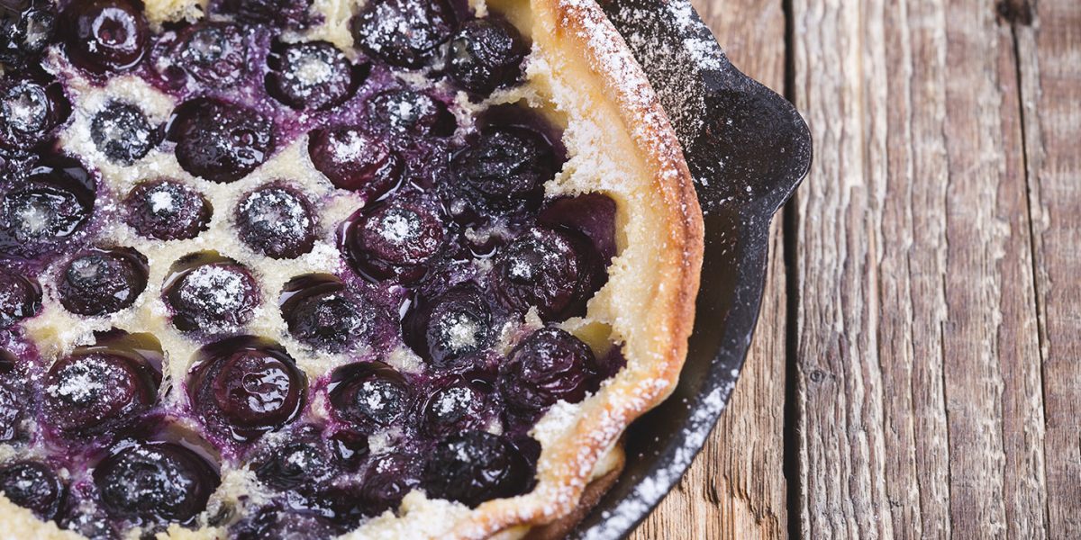 Mike Pope's Blueberry dutch baby pancakes iron skillet recipe