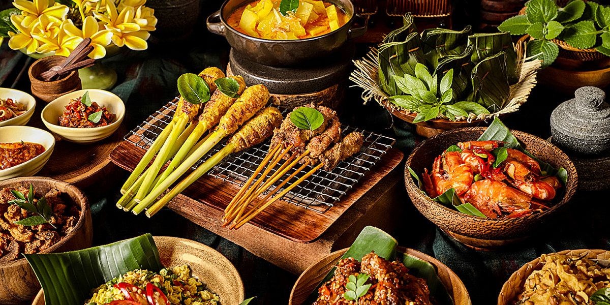 Festive Balinese Rijsttafel with Traditional Dishes